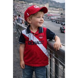 Formula One Monaco Grand Prix Red 100% Cotton Polo Shirt Top   Boys Size 5-6